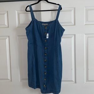 Denim Chambray bottom down tank dress- LOFT sz 18